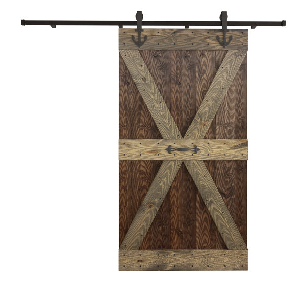 Coast Sequoia 84'' Solid Wood Barn Doors Painted with Installation
